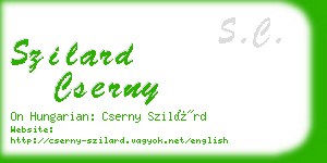 szilard cserny business card